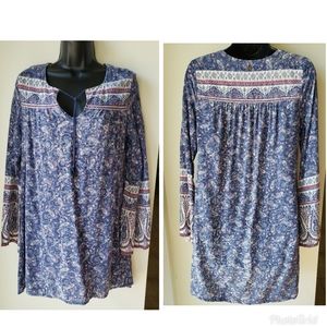 Billabong Blue Paisley Tunic Top